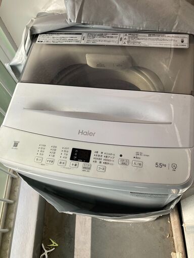 9ヶ月使用、ハイアール全自動洗濯機　JW-U55A-W