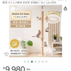 突っ張りキャットタワー(￥9000→値下げ￥5000)