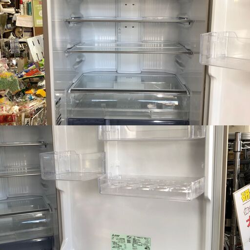 三菱 MR-B46d-F 455L 冷蔵庫 2019年製 中古品 25-1456【中古】 三菱 455L 冷凍冷蔵庫 MR-B46D-F 2019年製