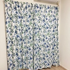 花柄　カーテン　2枚　 ② 幅100cm ×長さ200cm