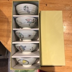 【引取り限定】茶碗セット　陶器　和皿　5個セット　陶鶴　箱あり　...