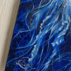 クラゲの油絵【浮遊】1点物の原画キャンバス