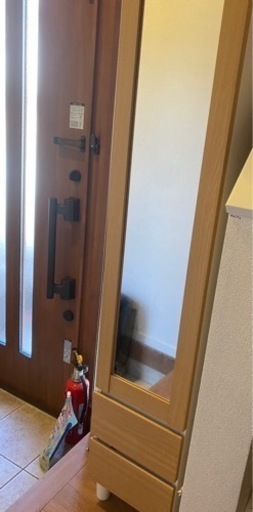 家具 ミラー/鏡 収納付き 扉に鏡が付いてます スリム収納でちょっとした隙間にも 訳あり