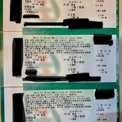 ブルーノマーズ東京ドーム　ライブチケット　S席指定　連番
