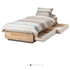 IKEA 収納付きシングルベッド　白　MANDAL マンダール　