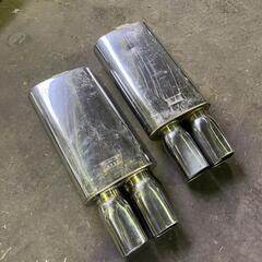 ZEES ２本出しマフラー左右セット リアピース 加工ベース