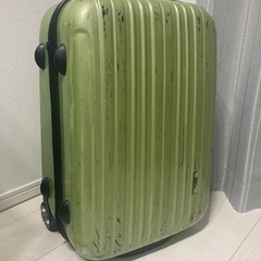 【値下げ】スーツケース（小、緑、傷あり、ファスナー破損）