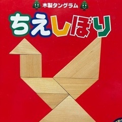 【美品】木製タングラム　ちえしぼり　パズル　知育玩具