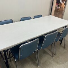 【お取引中】オフィス家具　6人用テーブル　椅子６脚セット