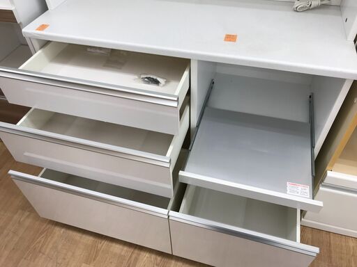 ☆ジモティ割あり☆ レンジボード 白 H95×D50.5×W120 クリーニング済み