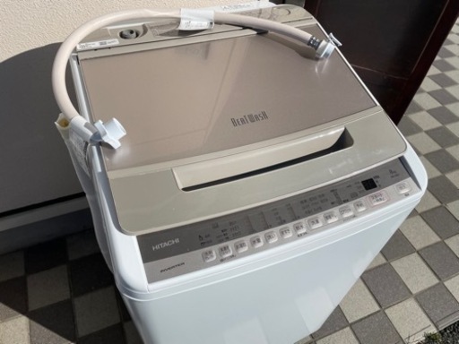 HITACHI 日立 全自動洗濯機 BEATWASH ビートウォッシュ BW-V80F(W) ホワイト 8Kg 2020年製 脱水乾燥機能付き 動作確認済み