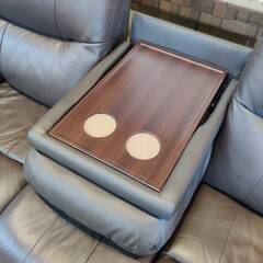 【愛品倶楽部柏店】ヤマダ電機オリジナル 3人用本革電動リクライニングソファ ダークブラウン