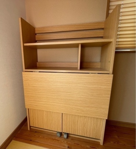 本棚付き折りたたみデスク