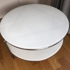 IKEA コーヒーテーブル　ラウンドテーブル　丸型　ホワイト　白