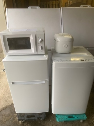【美品】新生活 家電4点セット 冷蔵庫 洗濯機 電子レンジ 炊飯器