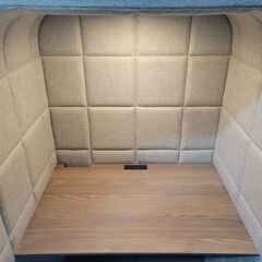 DRAFT COOM 防音 1人用ブース デスク 机  ダウンライト 音遮断 サイズW1000 x D900 x H1600 x DH700mm 85kg 残3 菊TK