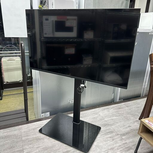 グリーンハウス/GREEN HOUSE ベゼルレス4K HDR対応 43型液晶テレビ GH-TV43BGE-BK 2022年製　テレビ台付