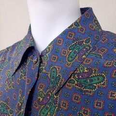 お値下げ！ 【コレ見て！ レディース服】 BURBERRYS/ヴィンテージバーバリーズ ペイズリー柄セットアップ　シルク100%