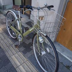 Kon\'s Labo[コンズラボ]27吋 ファッションシティーサイクル 外装6段/LEDオート/オリーブ