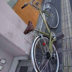 Kon\'s Labo[コンズラボ]27吋 ファッションシティーサイクル 外装6段/LEDオート/オリーブ