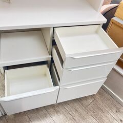 松田家具（大川家具取扱）キッチンボード メシア 幅100cm 白 ホワイト 鏡面仕上げ レンジボード 食器棚★買取帝国 志木店 松田家具（大川家具取扱）キッチンボード メシア 幅100cm 白 ホワイト