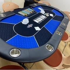 折りたたみ式 ポーカーテーブル 9人用 楕円形 カップホルダー付...