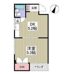 💖初期費用12万円対応💖西武池袋線「ひばりヶ丘」駅 徒歩13分🌟1DK🎵管理番号「218266」  - 新座市