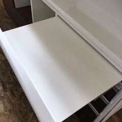 松田家具　キッチンボード　レンジボード　食器棚　ホワイト＆ブラウン　ソフトクローズ　スライド扉ロック付き　クリーニング済み　ジャングルジャングル貝塚店　貝塚市　二色浜　