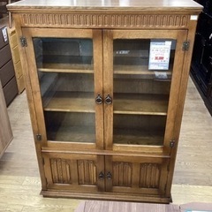 KA-31【新入荷　リサイクル品】ブリティッシュアンティークスタイル　ブックケース　ブラウン