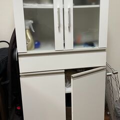 【無料】小型 食器棚 収納家具 ホワイト　白 