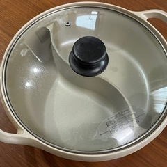 [パール金属]ガラス蓋付アルミ鋳物製仕切り付 卓上鍋