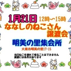 1月21日　ななしのねこさん譲渡会