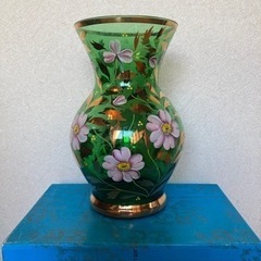 ボヘミアンガラス　フラワーベース　花瓶