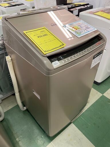 洗濯機　ヒタチ　BW-DV100C　2019年製　貝塚市　二色浜　クリーニング済み　家電　新生活　引越し