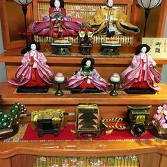 A609　雛飾り　ひな人形　三段五人飾り　ひな祭り　桃の節句　横幅90㎝　セット