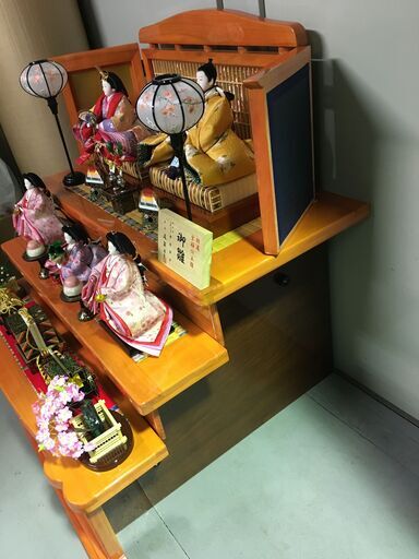 A609 雛飾り ひな人形 三段五人飾り ひな祭り 桃の節句 横幅90 A609 雛飾り ひな人形 三段五人飾り ひな祭り 桃の節句 横幅90