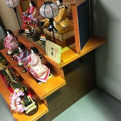 A609　雛飾り　ひな人形　三段五人飾り　ひな祭り　桃の節句　横幅90㎝　セット