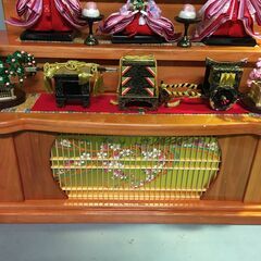 A609　雛飾り　ひな人形　三段五人飾り　ひな祭り　桃の節句　横幅90㎝　セット