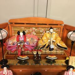 A609　雛飾り　ひな人形　三段五人飾り　ひな祭り　桃の節句　横幅90㎝　セット