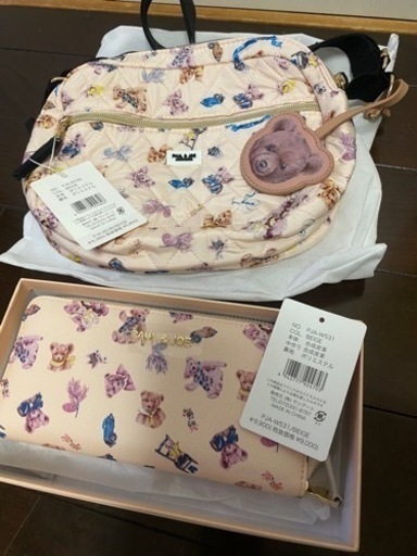 ポール\u0026ジョー　新品未使用　ショルダーバッグ　長財布　くま　ベージュ　アクセサリー　おそろい　ジェラピケ