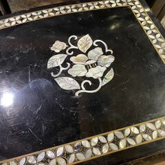 【愛品館 市原店】螺鈿ガラステーブル＆イス6脚セット