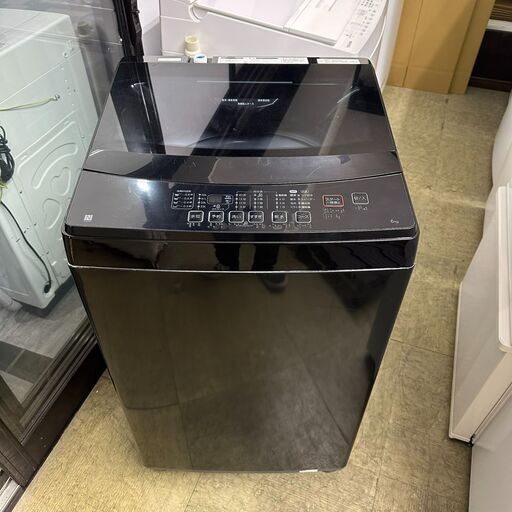 2023年製★極上超美品 中古★ニトリ 6.0㎏ 静かな運転音と中が見えるガラス蓋が特徴!! 洗濯機【NTR60 BKN】