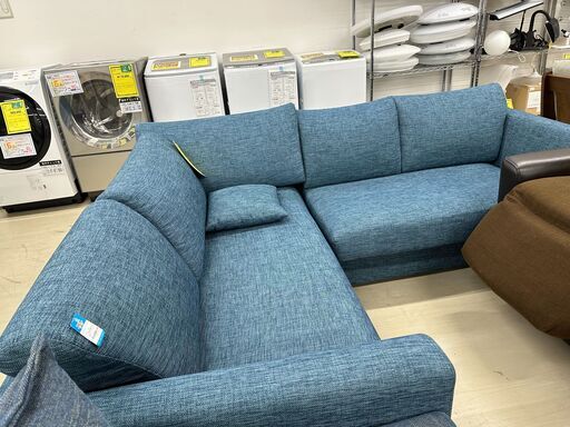 ジモティ来店特価!!　L字ソファー　ニトリ　ライトブルー　　J-0106