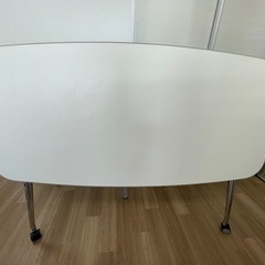 会議テーブル　ミーティングテーブル　楕円型　ホワイト　W1500...