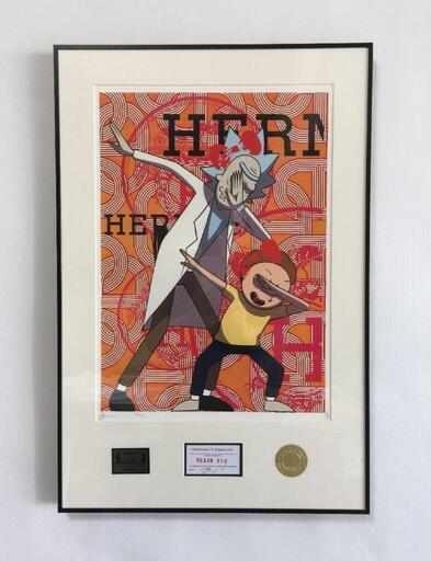 DEATH NYC 額付き 世界限定100枚 Rick and Morty リックとモーティー Hermes 現代アート