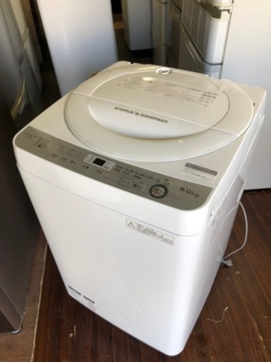 福岡市内配送設置無料　2018年式　シャープ SHARP ES-GE6B-W [全自動洗濯機(6.0kg) ホワイト系]