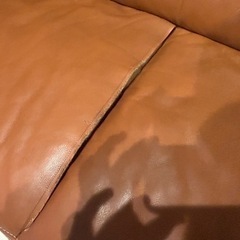 カリモク家具　3人掛 レザーソファー オットマン付き ZT7303WS 引取り