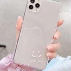 iPhoneケース　クリア×ホワイト