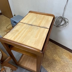 木製キッチンワゴン　バタフライテーブル