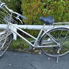 自転車　No.1213　シティサイクル　シルバー　27インチ　【...